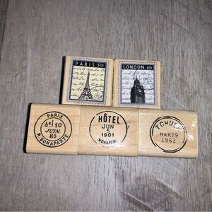 (Bin 4) Bundle of 5, places themed stamps